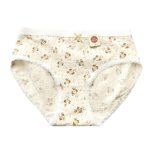 内裤纯棉抗菌女新款女生甜美裤头A类棉质短裤少女中腰法式小碎花