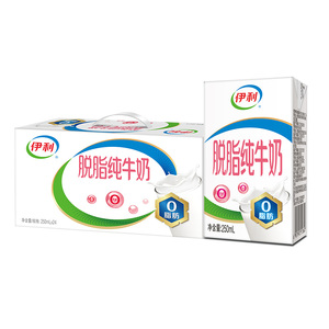 伊利脱脂纯牛奶250ml*24盒
