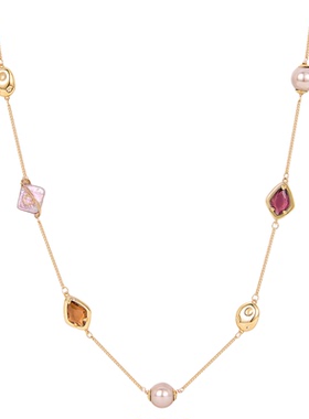 JAY复古时髦珍珠毛衣链挂饰