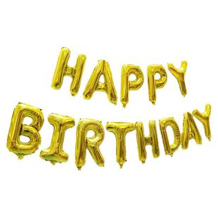 happybirthday生日快乐英文字母铝膜气球宝宝儿童派对场景布置