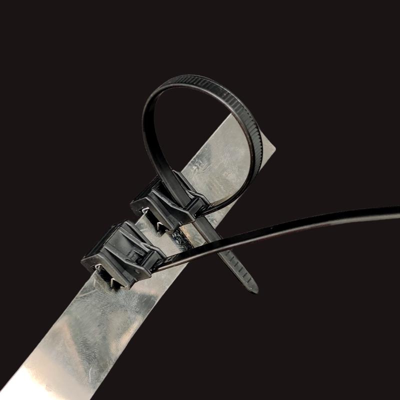 汽车发动机舱钣金卡扣尼龙扎带内嵌钢夹片油管固定束线黑色勒死狗