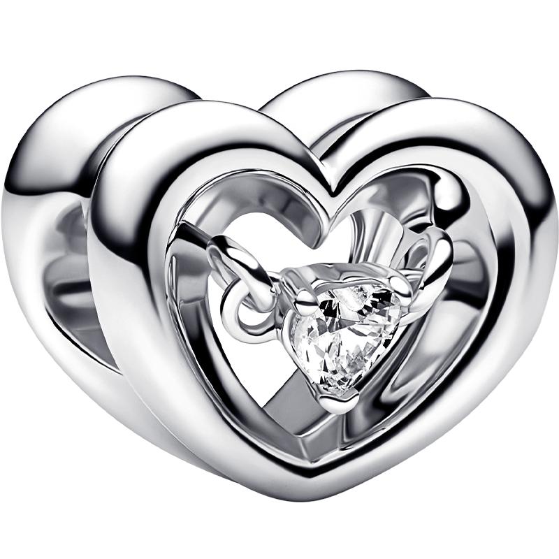 Pandora潘多拉奥莱璀璨心心相通串饰925银女串珠礼物