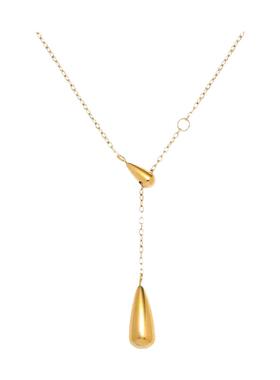 小水滴流苏钛钢项链女别致时尚感