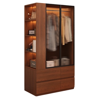 实木衣柜家用卧室储物柜小户型收纳柜衣帽柜床头柜抽屉柜床尾柜子