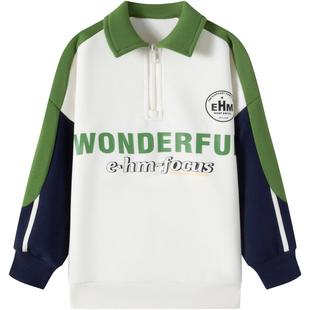 小象汉姆童装A类男童POLO衫儿童卫衣翻领2025秋装新款男孩上衣潮