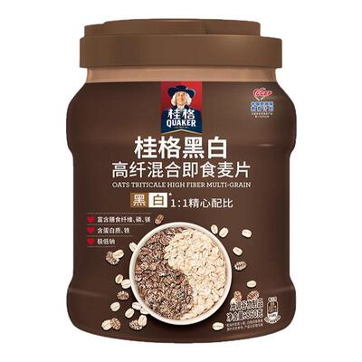 桂格黑白双麦混合麦片860g罐装