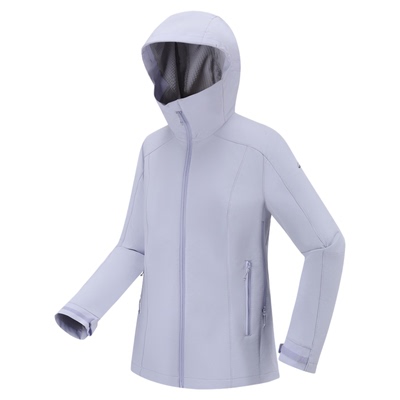 迪卡侬户外软壳衣加绒防泼水保暖