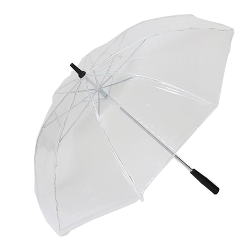 网红雨伞ins透明中棒发光创意伞舞台道具晴雨两用长柄LED发光伞