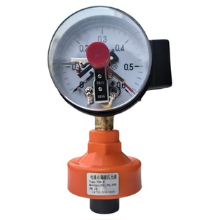UPVC隔膜电接点压力表YX60隔膜底座防腐触点上下限PP压力表耐酸碱
