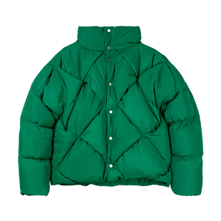 Unawares. 男女同款 编织结构立领加厚高蓬羽绒服 90白鸭绒