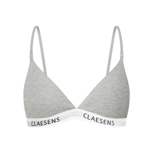 claesens小胸聚拢字母织带三角杯有机棉内衣夏季薄款无痕文胸罩女