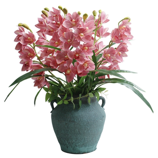 蝴蝶兰 高档单枝大蕙兰仿真花客厅落地摆件桌面装饰花艺假花插花