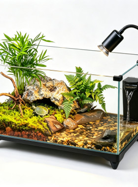 新型水陆生态造景超白玻璃饲养缸