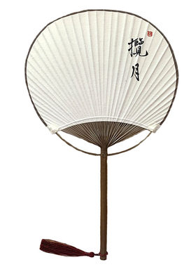 手写题字旗袍走秀拍照古风团扇