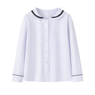 创童深圳校服小学生礼服冬装女款长衬衫白色长袖衬衣Sorona超柔棉
