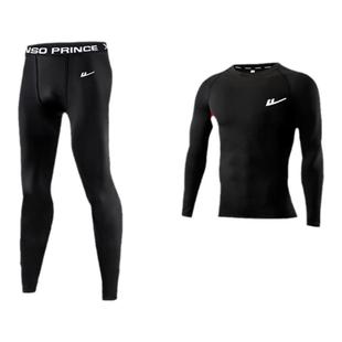 回力冬季跑步套装男士加绒保暖运动健身衣服速干衣晨跑体育训练服