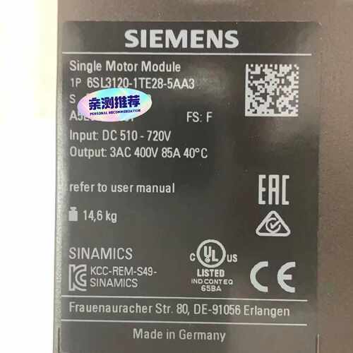 【询价】6SL3120-1TE28-5AA3。适用