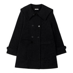 韩国小众alki alka毛呢外套女2025新款时尚百搭大衣休闲运动风衣