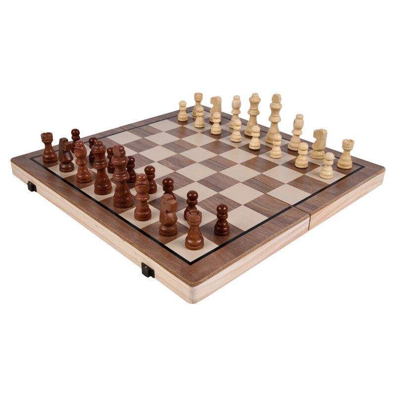 高档磁性国际象棋实木二合一套装大号儿童木质折叠棋盘国际跳棋子