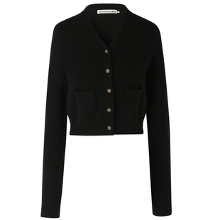 【内蒙古山羊绒】IIIVIVINIKO春季新款优雅通勤修身V领针织开衫女