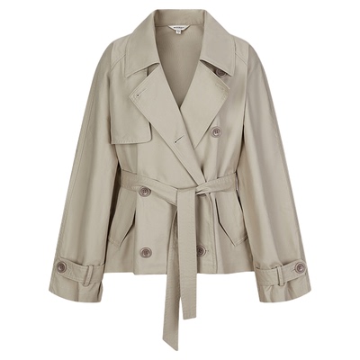 MOUSSY 春季新品随性都市风系带短款风衣外套女028ISZ30-0531