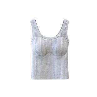 安芝娜一轻松保暖背心女带胸垫高级感一体式内衣免穿秋冬内搭1581