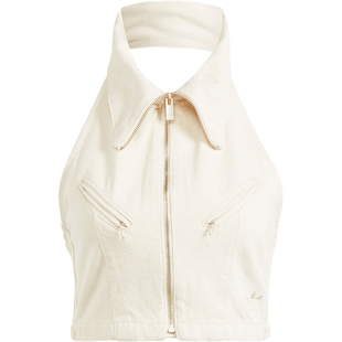 Adidas/阿迪达斯正品三叶草女士运动修身翻领马甲背心IS3580