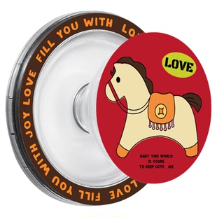 原创小马新年磁吸手机支架过指环气囊伸缩可旋转桌面背贴马上有钱