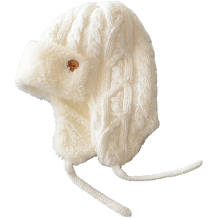 冬季宝宝加绒保暖护耳帽子男女童针织毛线雷锋帽婴幼儿防寒风雪帽