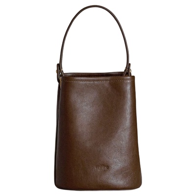 unifine秋冬新款头层植鞣牛皮水桶包女真皮通勤包包可单肩斜挎