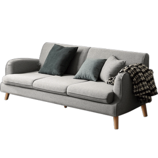 源氏木语百伦沙布艺沙发客厅家用小户型单人三人位布沙发现代简约