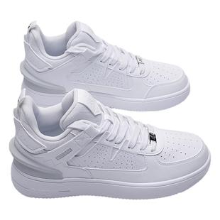 乔丹运动鞋男高帮板鞋春季新款官方潮流皮面休闲鞋百搭小白鞋男鞋