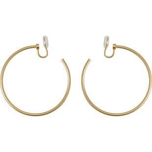 简约哑金5CM大圈无耳洞可摇晃蚊香盘耳夹个性女耳饰欧美风