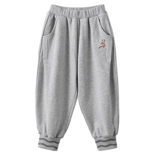 嫚熙童装儿童卫裤2026新款春秋季男女童裤子宝宝宽松加绒保暖长裤