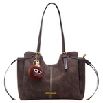 新款高端托特包女包 休闲通勤大容量单肩包 百搭黑色手提包水桶包