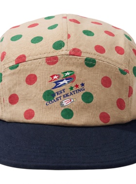 美式复古彩色波点刺绣棒球帽