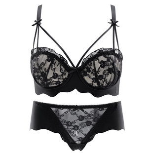 维多利亚性感内衣女小胸聚拢显大收副乳调整型上托蕾丝文胸罩套装