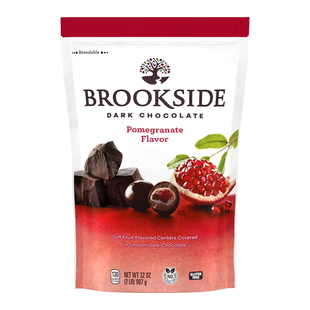 美国直邮 Brookside贝客诗 蓝莓石榴果酱夹心黑巧克力豆零食 907g