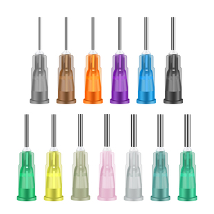 平口点胶针头绿油助焊剂注胶头通用针筒配件工业级不锈钢打胶针嘴