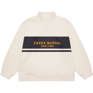 XXZXX薄绒半拉链立领卫衣男女潮牌童装亲子装2025年冬季新款 2313