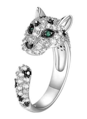 新款时尚豹子头戒指金钱豹指环暴