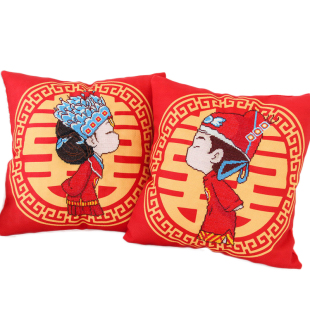 十字绣抱枕结婚款婚礼新款情侣抱枕套自己绣枕头一对2024新款手工