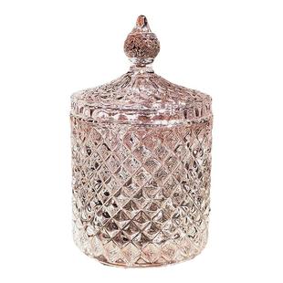 厚实扩香石水果盘透明咖啡糖缸复古高颜值化妆棉签干糖晶石精油