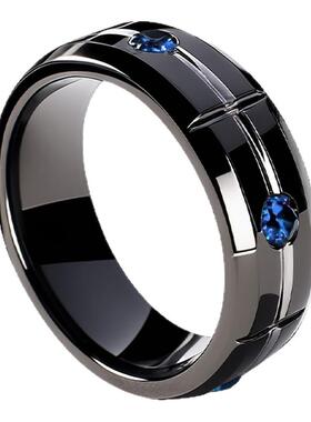 小众饰品锆石钨钢色戒指原创设计