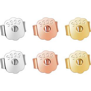 999纯银耳堵蝴蝶耳扣耳塞防掉耳钉后托固定耳帽耳环耳饰足银配件