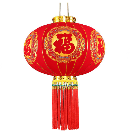 2026灯笼新款过年春节植绒大红灯笼阳台户外大门口一对装饰吊宫灯