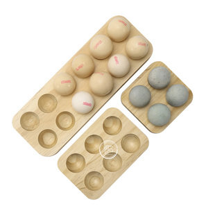 多格木质鸡蛋托盘皮蛋保鲜收纳盒实木长方形展示鸭蛋八格盒咸鸭蛋