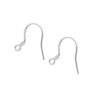 s925纯银耳钩手工diy配件通体银耳环材料防过敏基础白金色耳勾