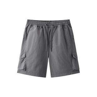 森马黑色工装短裤男夏外穿2025夏季新款宽松直筒中裤速干五分裤