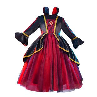 万圣节儿童服装女童圣诞节女王公主裙女童女巫演出cosplay演出服